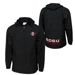 SD Spear SDSU Aztecs Full Zip Water Resistant Jacket - Black