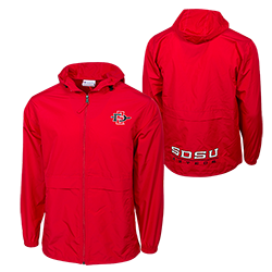 SD Spear SDSU Aztecs Full Zip  Water Resistant Jacket - Red