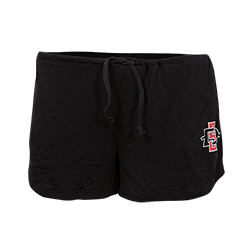 Women's Sugar Shorts with Red & Black SD Spear-Black