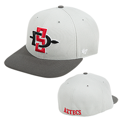 SD Spear & Aztecs Fitted Cap-White & Gray