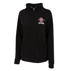 Women's SD Spear Alumni 1/4 Zip Sweatshirt-Black