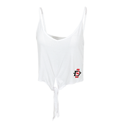 Women's SD Spear Tie Crop Tank-White