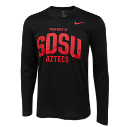 Nike Property of SDSU Aztecs Long Sleeve Tee-Black