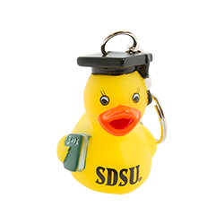 SDSU Grad Rubber Duck Keytag-Yellow