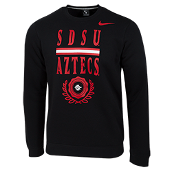 Nike SDSU Aztecs Fleece Pullover-Black