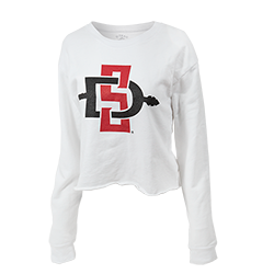 Women's SD Spear Crop Sweatshirt-White