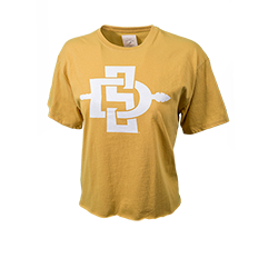 Women's SD Spear Crop Tee-Yellow