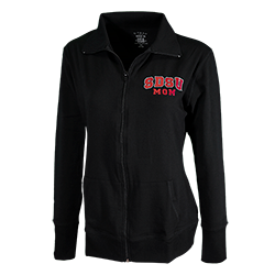 Women's SDSU Mom Lightweight Zip Jacket-Black