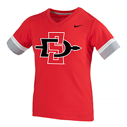 2019 Girl's Nike Sideline Fan Tee-Red