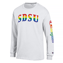 SDSU Rainbow Tee-White