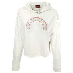 Women's SDSU Aztecs Rainbow Crop Sweatshirt-Cream