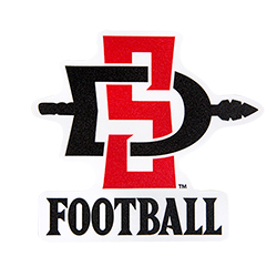 SD Spear Football Decal-Red/Black