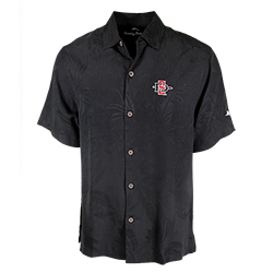 black silk camp shirt