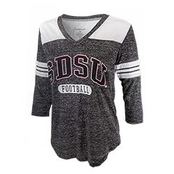 SDSU Football Women's 3/4 Sleeve V-Neck