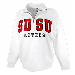 SDSU Aztecs 1/4 Zip Sweatshirt - White