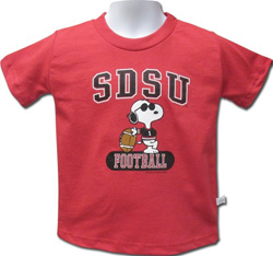 SDSU Toddler Snoopy Football Shirt - Red