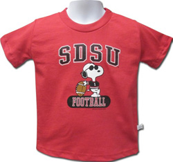SDSU Toddler Snoopy Football Shirt - Red