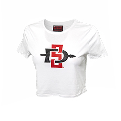 Women's SD Spear Fitted Crop Tee - White