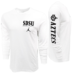 Nike Jordan Dri-Fit Cotton SDSU Basketball Long Sleeve - White