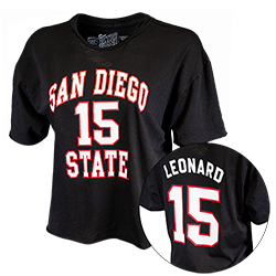 Shop Aztecs Women s Kawhi Leonard Crop Tee