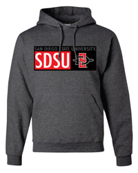 San Diego State University Boxed Logos Sweatshirt - Charcoal