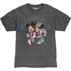 SDSU x Disney  Mickey and Minnie San Diego State Tee - Gray