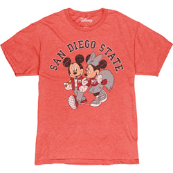 SDSU x Disney Mickey and Minnie San Diego State Tee - Red