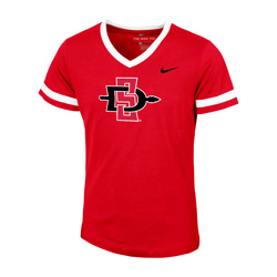 2020 Girl's Nike Sideline SD Spear V-Neck Tee - Red