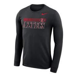 2020 Nike Sideline SDSU Aztecs Legend Long Sleeve Tee - Black