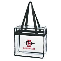 Clear Zippered Stadium Tote Bag SD Spear San Diego State - Clear