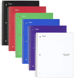 Five Star 200 CT Notebook - 5 Subject College Ruled