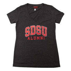 Women's SDSU Alumni V-Neck Tee - Black