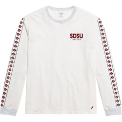 Long Sleeve SDSU Aztecs Left Chest With SDI Down Both Sleeves - White