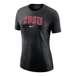 Women's Nike Varsity Tee SDSU Over Swoosh - Black