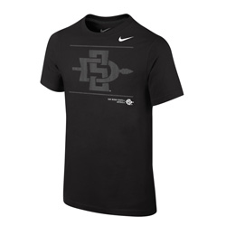 Nike Youth Black Tee W/ Dotted SD Interlock - Black