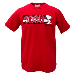 Youth Snoopy SDSU W/ Skateboard - Red