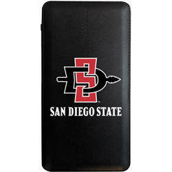 OTM Leather Power Bank Black 100000 mAh - Color SD Interlock Over San Diego State