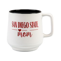 12 OZ Matte Mug San Diego State Over Heart Over Mom