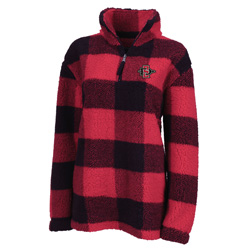 Buffalo Plaid Sherpa 1/4 Zip SDI - Red Black