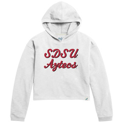 Women's Terry Crop Hood SDSU Aztecs - White