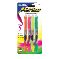 Bazic Highlighter Liquid Pen Style 4 Pk Value Price