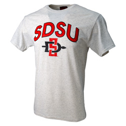 SDSU Over SD Spear Triblend Tee - Oatmeal