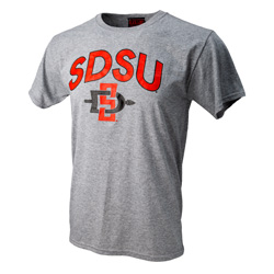 SDSU Over SD Spear Triblend Tee - Gray