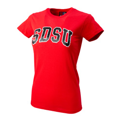 Women's Classic Outline Arch SDSU Tee - Red