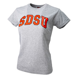 Women's Classic Outline Arch SDSU Tee - Light Gray