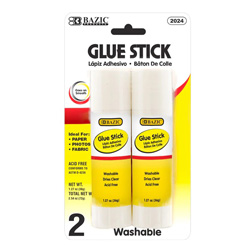 Bazic 1.27Oz Jumbo Glue Stick 2Pk