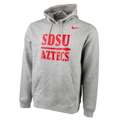 Nike Fleece Hoodie SDSU Over Spear Over Aztecs - Gray