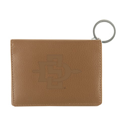 Leather Velcro Close ID Holder SD Interlock - Tan