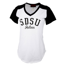 Womens Baseball Vneck SDSU Aztecs - Black