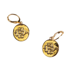 SD Interlock Medallion Earrings - Gold